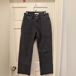 Abercrombie & Fitch Black Denim Jeans w/crystals on front